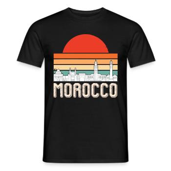 Maroc Skyline Afrique Gibraltar Souven marocain - T-shirt homme - noir - Devant - AI Model Male 178 light (178cm)