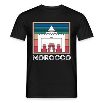 Souvenir Marokko Skyline Afrika Gibraltar Marokkan - Männer T-Shirt - Schwarz - Vorne - AI Model Male 178 light (178cm)