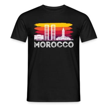 Moroccan Tourist Morocco Skyline Africa Gibralta - Men's T-Shirt - black - Front - AI Model Male 178 light (178cm)