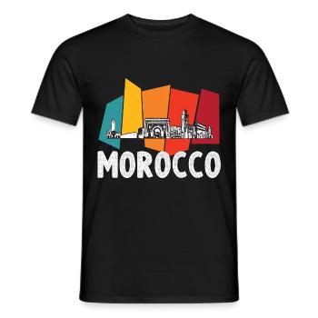 Rétro Maroc Skyline Afrique Souvenir Marocain G - T-shirt homme - noir - Devant - AI Model Male 178 light (178cm)