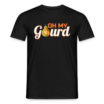 Oh My Gourd Logo For Happy Thanksgiving - Men's T-Shirt - black - Front - AI Model Male 178 light (178cm)