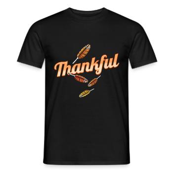Brown Turkey Feathers Logo reconnaissant pour - T-shirt homme - noir - Devant - AI Model Male 178 light (178cm)