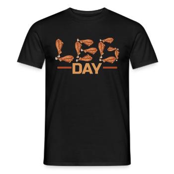 Leg Day With Turkey Drumsticks On Thanksgiving - Männer T-Shirt - Schwarz - Vorne - AI Model Male 178 light (178cm)