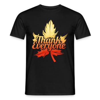 Brown Maple Leave Thank Everyone On Thanksgiving - Men's T-Shirt - black - Front - AI Model Male 178 light (178cm)