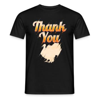 Merci Turquie Thanksgiving - T-shirt homme - noir - Devant - AI Model Male 178 light (178cm)