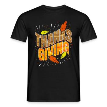 Logo de Thanks Giving pour Thanksgiving - T-shirt homme - noir - Devant - AI Model Male 178 light (178cm)
