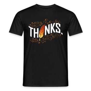 Merci Brown Feather Thanksgiving - T-shirt homme - noir - Devant - AI Model Male 178 light (178cm)