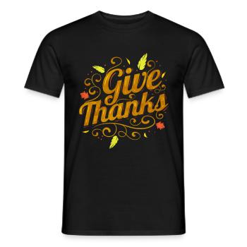 Give Thanks Logo For Thanksgiving - Men's T-Shirt - black - Front - AI Model Male 178 light (178cm)