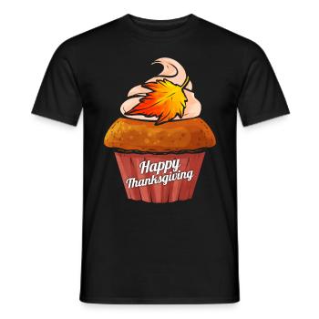 Muffin à la citrouille Joyeux Thanksgiving - T-shirt homme - noir - Devant - AI Model Male 178 light (178cm)