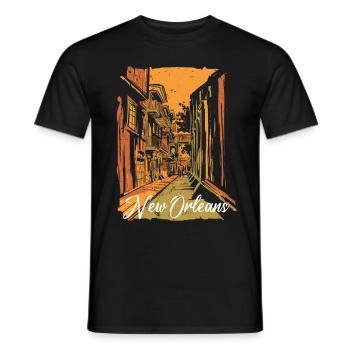 New Orleans Bourbon Street Souvenir Franse wijk - Heren T-shirt - zwart - Voor - AI Model Male 178 light (178cm)