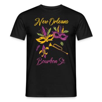 Français Bourbon souvenir du carnaval de la Nouvelle-Orléans - T-shirt homme - noir - Devant - AI Model Male 178 light (178cm)