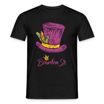 Bourbon Street Mardi Gras New Orleans French Quart - Men's T-Shirt - black - Front - AI Model Male 178 light (178cm)