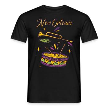 New Orleans Bourbon Street Mardi Gras French Quart - Men's T-Shirt - black - Front - AI Model Male 178 light (178cm)