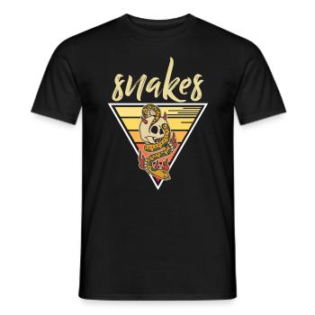Snake Skull Retro Snakes Venomous Snakes - Men's T-Shirt - black - Front - AI Model Male 178 light (178cm)