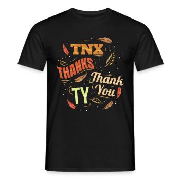 THX Merci TY Merci Thanksgiving - T-shirt homme - noir - Devant - AI Model Male 178 light (178cm)