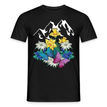 Autriche Tyrol printemps Nature Amoureux de la nature Alm - T-shirt homme - noir - Devant - AI Model Male 178 light (178cm)