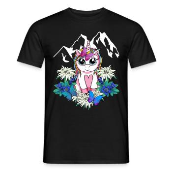 Alpes Licorne Printemps Animaux mythiques Alm Enfants - T-shirt homme - noir - Devant - AI Model Male 178 light (178cm)