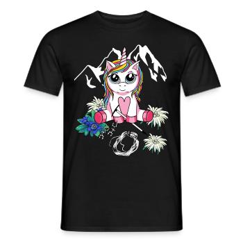 Alpen Unicorn Mountaineer Alpinisme Enfant descente en rappel - T-shirt homme - noir - Devant - AI Model Male 178 light (178cm)
