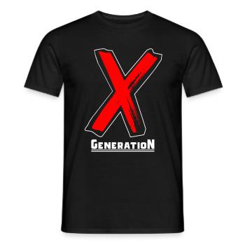 Generation X Letters/X Symbol Text Gift - Men's T-Shirt - black - Front - AI Model Male 178 light (178cm)