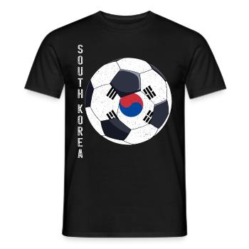 South Korea Soccer Ball South Korean Flag - Men's T-Shirt - black - Front - AI Model Male 178 light (178cm)