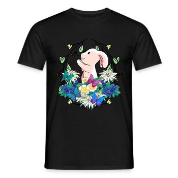 Début du printemps Lapin de Pâques Nature - T-shirt homme - noir - Devant - AI Model Male 178 light (178cm)