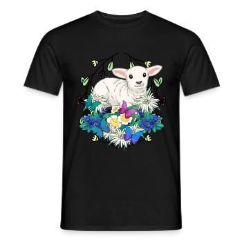 Frühlingsanfang Lamm Schafe frohe Ostern Natur - Männer T-Shirt - Schwarz - Vorne - AI Model Male 178 light (178cm)