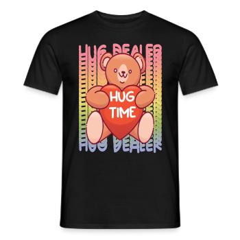 Teddy Hug Dealer Arc-en-ciel Mignon Teddy Bear Hug Time - T-shirt homme - noir - Devant - AI Model Male 178 light (178cm)