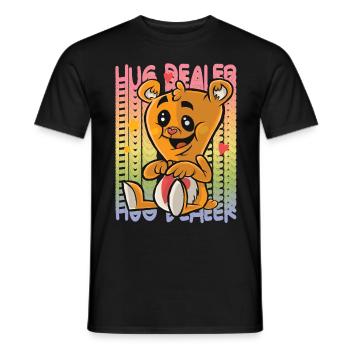 Love Teddy Rainbow Hug Dealer Cute Teddy Bear Hug - Men's T-Shirt - black - Front - AI Model Male 178 light (178cm)