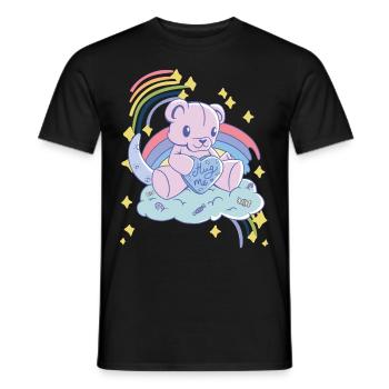 Rainbow Hug Me Cute Teddy Love Hug Dealer Cute Ted - Männer T-Shirt - Schwarz - Vorne - AI Model Male 178 light (178cm)