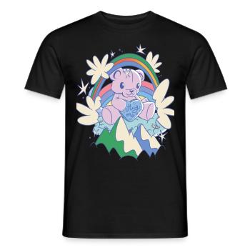 Rainbow Hug Me Cute Teddy Hug Time Teddy Bear - T-shirt homme - noir - Devant - AI Model Male 178 light (178cm)