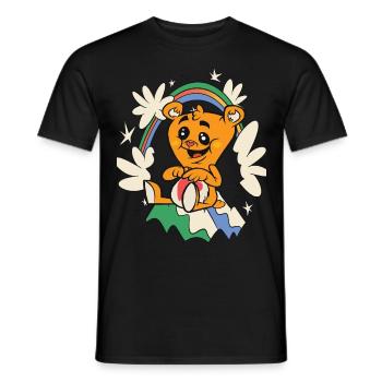 Rainbow Loved Teddy Hug Time Cute Teddy Bear - Men's T-Shirt - black - Front - AI Model Male 178 light (178cm)