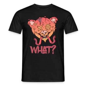 Teddy funny what creepy horror murderous teddy - Men's T-Shirt - black - Front - AI Model Male 178 light (178cm)