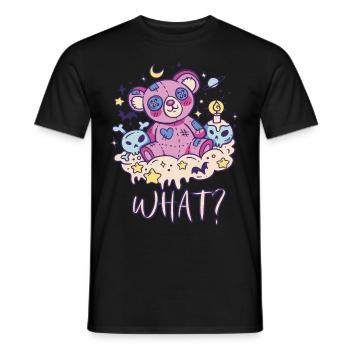 Funny teddy skull nightmare, huh? Murderous - Men's T-Shirt - black - Front - AI Model Male 178 light (178cm)