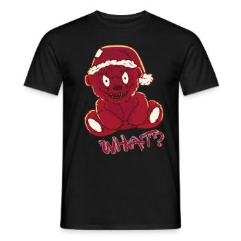Lustiger Weihnachts-Teddy-Albtraum Was? Mörderisch - Männer T-Shirt - Schwarz - Vorne - AI Model Male 178 light (178cm)