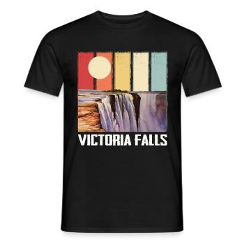 Waterfall Africa Victoria Falls Souvenir Zimbabwe - Men's T-Shirt - black - Front - AI Model Male 178 light (178cm)