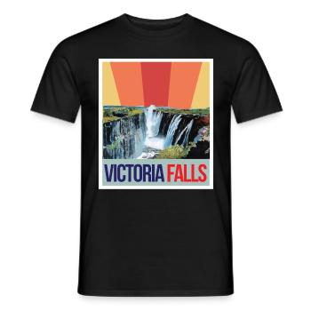 Waterfall Souvenir Africa Victoria Falls Zimbabwe - Men's T-Shirt - black - Front - AI Model Male 178 light (178cm)
