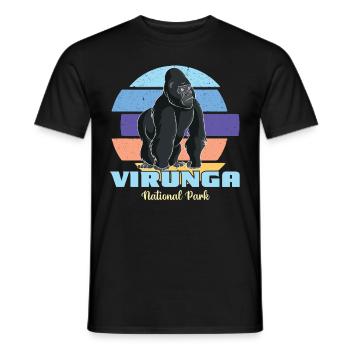 Virunga National Park-Gorilla-Africa-Congo-Souvenir - Men's T-Shirt - black - Front - AI Model Male 178 light (178cm)