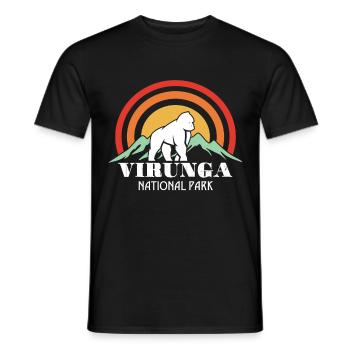 Virunga National Park-Souvenir-Gorilla-Africa-Congo - Men's T-Shirt - black - Front - AI Model Male 178 light (178cm)