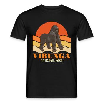 Virunga-Parc National-Congo-Gorille-Safari-Afrique-S - T-shirt homme - noir - Devant - AI Model Male 178 light (178cm)