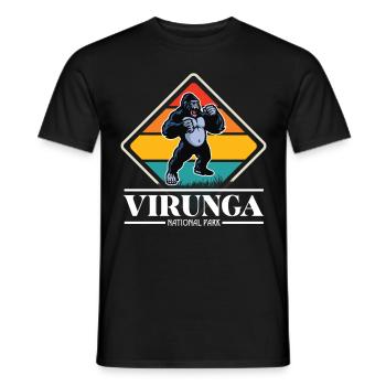 Gorilla-Virunga-National Park-Souvenir-Africa-Congo - Men's T-Shirt - black - Front - AI Model Male 178 light (178cm)