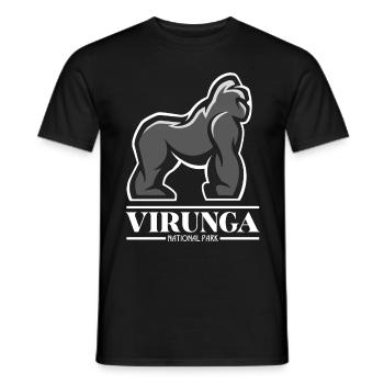 Gorilla Virunga Nationalpark Afrika Kongo Safari S - Männer T-Shirt - Schwarz - Vorne - AI Model Male 178 light (178cm)