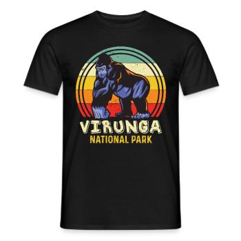 Virunga Nationalpark Kongo Safari Gorilla Afrika S - Männer T-Shirt - Schwarz - Vorne - AI Model Male 178 light (178cm)