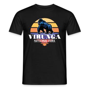 Virunga Park in Africa Safari Gorilla Souvenir Kon - Men's T-Shirt - black - Front - AI Model Male 178 light (178cm)