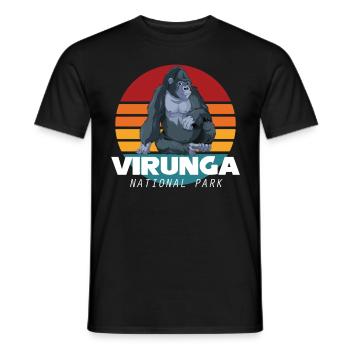 Virunga National Park Safari Gorilla Souvenir Afrik - Men's T-Shirt - black - Front - AI Model Male 178 light (178cm)