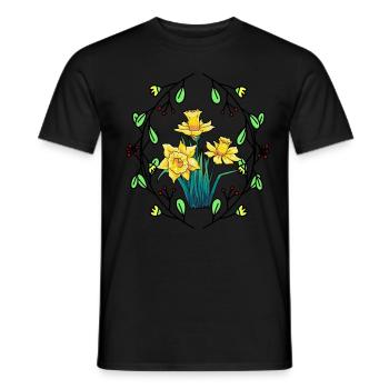Cooking Flowers Daffodils Nature Gardener Flora - Men's T-Shirt - black - Front - AI Model Male 178 light (178cm)