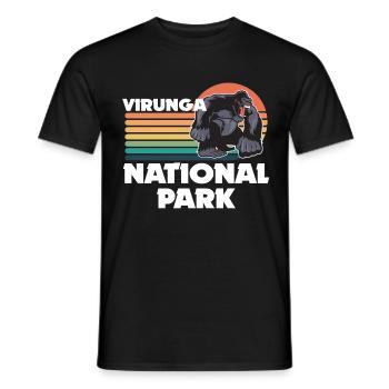 Virunga Park in Africa Gorilla Safari Souvenir Kon - Men's T-Shirt - black - Front - AI Model Male 178 light (178cm)