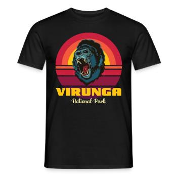 Virunga Park in Congo Gorilla Safari Souvenir Afri - Men's T-Shirt - black - Front - AI Model Male 178 light (178cm)