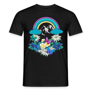 Autriche Tyrol Printemps arc-en-ciel Nature Alm - T-shirt homme - noir - Devant - AI Model Male 178 light (178cm)