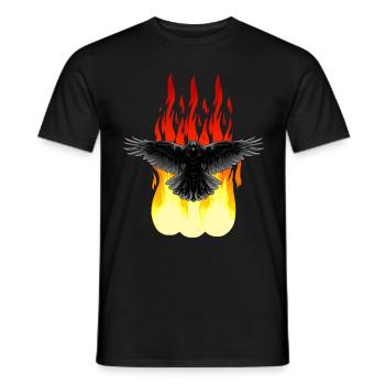 Rabe Feuer Okkult spirituell Ritual Satan Horror - Männer T-Shirt - Schwarz - Vorne - AI Model Male 178 light (178cm)