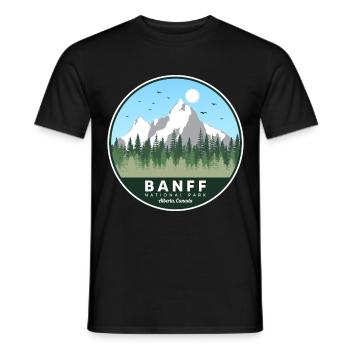 Randonnée souvenir du parc national Banff de l’Alberta - T-shirt homme - noir - Devant - AI Model Male 178 light (178cm)
